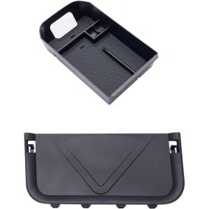 imageJDMCAR Center Console Tray Organizer BlackTrim and Rear Cargo Storage Baffle Compatible with Toyota RAV4 Accessories 2025 2024 2023 2022 2021 2020 2019