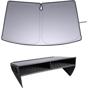 imageJDMCAR Bigger Slots Center Console Organizer and Upgrade Front Windshield Sun Shade Compatible with Toyota RAV4 Accessories 20192024