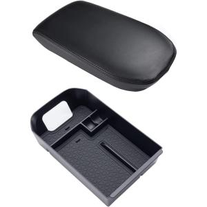 imageJDMCAR Center Console Tray Organizer Black Trim and Center Console Cover Black Compatible with Toyota RAV4 Accessories 2023 2022 2021 2020 2019