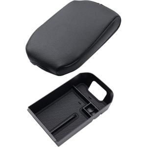 imageJDMCAR Center Console Tray Organizer Black Trim and Center Console Cushion Compatible with RAV4 2022 2021 2020 2019 Accessories