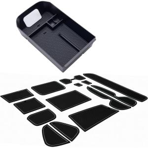 imageJDMCAR Custom Liners Gray Trim and Center Console Organizer Compatible with 2022 2021 2020 2019 RAV4 Accessories