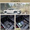 imageJDMCAR Liner Accessories Gray Trim and HalfSized Center Console Organizer Tray Compatible with 2022 2023 2024 2025 Toyota Tundra