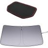imageJDMCAR Upgraded Dashboard Mat Red Trim and Windshield Sun Shade Compatible with Toyota Tundra Accessories 20142021