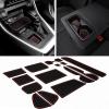 imageJDMCAR Center Console Organizer Red Tray and Rubber Liners Red Trim Compatible with 2019 RAV4