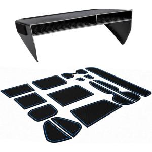 imageJDMCAR Center Console Organizer and Custom Liners Blue Trim Compatible with RAV4 2022 2021 2020 2019