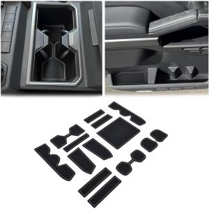 imageJDMCAR Liner Accessories Compatible with 2025 2026 4Runner Accessories Custom NonSlip Anti Dust Cup Holder and Door Pocket Inserts Kit Gray Trim  14 PC SetGray