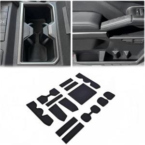 imageJDMCAR Liner Accessories Compatible with 2025 2026 4Runner Accessories Custom NonSlip Anti Dust Cup Holder and Door Pocket Inserts Kit Gray Trim  14 PC SetBlack Trim