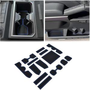 imageJDMCAR Liner Accessories Compatible with 2025 2026 Toyota 4Runner Accessories Custom NonSlip Anti Dust Cup Holder and Door Pocket Inserts Kit White Trim  14 PC SetBlue Trim