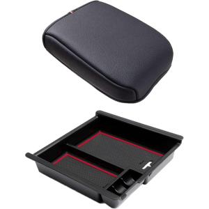 imageJDMCAR Center Console Organizer Red and PU Leather Console Cushion Compatible with Toyota Tacoma 20162022 2023