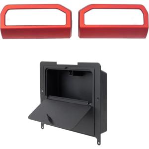 imageJDMCAR OneTouch Hidden Storage Box and Dashboard Side Air Vent Outlet AC Decorative Cover Trim Compatible with 2024 2025 Toyota Tacoma and 2025 Toyota 4Runner Accessories