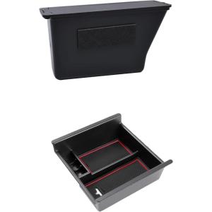 imageJDMCAR Coin Box Organizer and Console Organizer Red Trim Compatible with 4Runner Accessories 20102023 2024