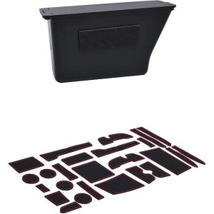 imageJDMCAR Coin Box Organizer and Liner Accessories Red Trim Compatible with 4Runner Accessories 20102023 2024