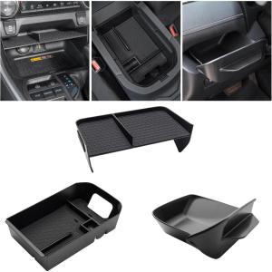 imageJDMCAR 3PCS Center Console Organizer Set Compatible with 20192024 2025 Toyota RAV4 Gear Shift Storage Tray Drivers Side Cubby Drawer Storage Box Interior Accessories201920253pcs