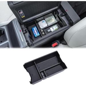 imageJDMCAR Center Console Organizer Compatible with 2026 Toyota Rav4 Insert ABS Secondary Storage Tray with NonSlip Silicone Liner for RAV4 Interior Accessories
