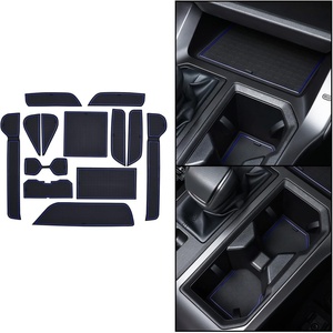 image:imageJDMCAR Liner Accessories Compatible with 2026 Toyota RAV4 Accessories Custom NonSlip Anti Dust Cup Holder and Door Pocket Inserts Kit Black Trim  13 PC SetBlue Trim